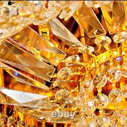 LED Ceiling Pendant 7 Colors Lighting Fixtures Luxury Crystal Gold K9 Chandelier