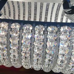 LED Crystal Chandelier Lighting Ring Pendant Light Fixture Wedding Hotel lobby