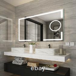 LED Iighted Bathroom Mirror Wall Mounted Vanity Touch Dimmable Large Mirrors