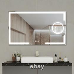 LED Iighted Bathroom Mirror Wall Mounted Vanity Touch Dimmable Large Mirrors