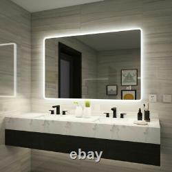 LED Ligthted Bathroom Mirror Vanity Makeup Anti-Fog Dimmable Large Mirrors IP44