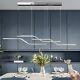 Led Modern Pendant Light Dimmable Linear Wave Chandelier For Dining Room Kitchen