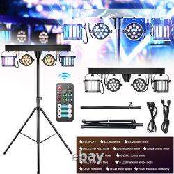 LED Par Light System Remote RGBW DMX Stage Lighting DJ Disco Uplights withTripod