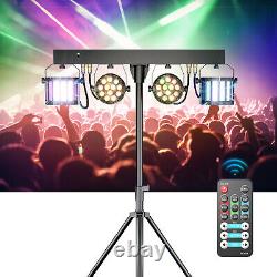 LED Par Lights System Remote RGBW DMX Stage Lighting DJ Disco Uplights withTripod
