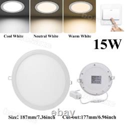 LED Recessed Ceiling Panel Down Light Spotlight Slim Dimmable Fixture Round