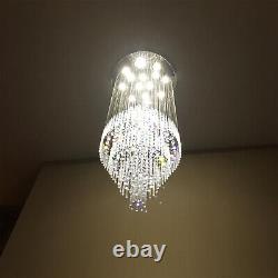 Large Modern Luxury Crystal Chandelier Lighting 18-Lights Raindrop Ceiling Light