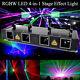 Laser Light 460mw 4 Lens 4 Beam Rgby Dj Stage Lighting Disco Show Dmx Projector
