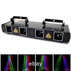 Laser Light 460mW 4 Lens 4 Beam RGBY DJ Stage Lighting Disco Show DMX Projector