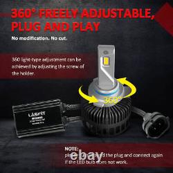 Lasfit 9012 HIR2 LED Headlight Bulbs High Low Beam Replacement 8000LM 6000K 2pcs
