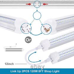 Linkable LED Shop Light Fixture 8FT T8 LED Tube Light 120W 14400LM Garage Light