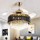 Luxury 42 Crystal Led Chandelier Remote Control Invisible Ceiling Fans Lighting