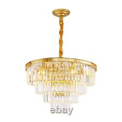 Luxury K9 Crystal Chandelier Flush Mount LED Light Ceiling Lamp Pendant Lighting