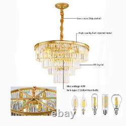 Luxury K9 Crystal Chandelier Flush Mount LED Light Ceiling Lamp Pendant Lighting