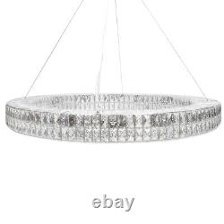 Modern Ceiling Light Crystal LED Ring Pendant Lamp Chandelier Lighting Fixture