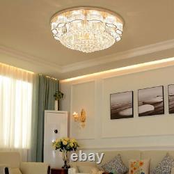 Modern Crystal Ceiling Light LED Chandelier Lamp Flush Mount Lighting Fixture