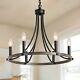 Modern Farmhouse Chandelier Rustic Wood Pendant Lighting French Style Fixture Us