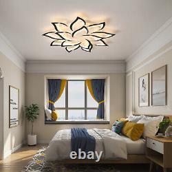 Modern LED Acrylic Ceiling Light Flush Mount Lamp Chandelier Living Room Remote