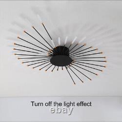 Modern LED Ceiling Light Lamp, 128cm Black Lighting Fixture, 42 Light Lighting