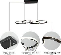 Modern LED Pendant Light, 4 Rings Dimmable LED Chandelier Lighting with Remote
