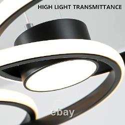 Modern LED Pendant Light, 4 Rings Dimmable LED Chandelier Lighting with Remote