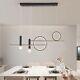 Modern Linear Led Chandelier Dimmable Pendant Lighting With Remote For Kitchen