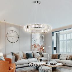 Modern Round Crystal Chandelier Pendant LED Ceiling Lamp Lighting Light Fixture