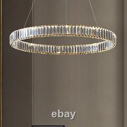 Modern Round Crystal Chandelier Pendant LED Ceiling Lamp Lighting Light Fixture