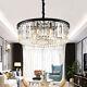 Modern Round K9 Crystal Chandelier Led Black Ceiling Lighting Lamps For Home