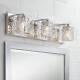 Modern Wall Light Led Chrome 20 1/2 3-light Fixture Crystal For Bathroom Vanity