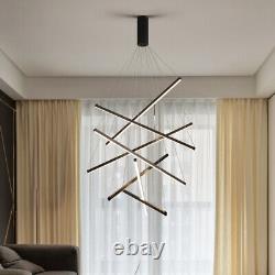 Nordic Style Multi Ceiling Lighting Linear Shade Pendant Light LED Chandelier