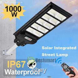 Outdoor Commercial 1000W LED Solar Street Light IP67 Dusk-to-Dawn Road Lamp+Pole