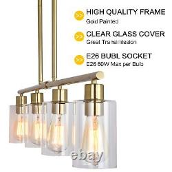 Pendant Lamp Gold Chandelier Light Fixture Modern Glass Kitchen Island Lighting
