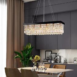 Rectangle Crystal K9 Chandelier Lighting Raindrop Pendant Hanging Light Fixture