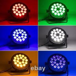 SHEHDS 6PCS LED Stage Light 18x18w RGBWA UV Par Lighting DMX DJ Disco KTV