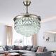 Silver 42 Modern Chandelier Crystal Ceiling Fan With Light Led Lighting Fixture
