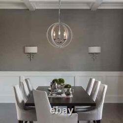 Silver Chandelier Hanging Lamp Kitchen Island Lighting Dining Room Light Fixture