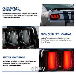 Smoked LED Tube Sequential Signal Tail Lights Brake Lamps For 05-09 Ford Mustang