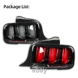 Smoked LED Tube Sequential Signal Tail Lights Brake Lamps For 05-09 Ford Mustang