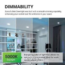 Sunco Lighting 24 Pack 5/6 LED Disk Lights Flush Mount Ceiling Light Fixture
