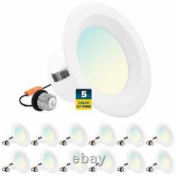 Sunperian 4 Recessed Lighting LED Can Lights 5 Color Option 10W=60W 12 Pack