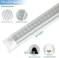 T8 8FT LED Tube Light Fixture 72W 90W 120W LED Shop Light Bulb 6500K Cool White