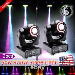U`King 2PCS 70W Stage Lighting RGB LED DMX Moving Head Light DJ Disco Party Show