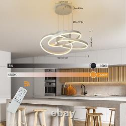 Wave LED Pendant Lighting Dimmable Ceiling Light Pendant Light Lamp Silvery US