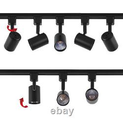 12 Pack Led Track Lighting Heads Compatible Avec H Type Track 6.5w 4000k Noir