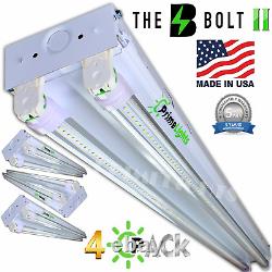 4 Pack Led Shop Light 5000k Daylight 4ft Utilitaire Plafond USA Made Clear Led