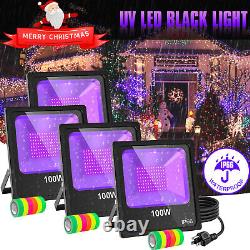 4pcs 100w Led Uv Black Light Christmas Party Decor Disco Dancing Floodlight Ip66