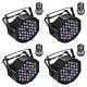 4x Rechargeable Par Stage Lights Rgb 36 Led Batterie Powered Wireless Disco Show