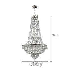 9-light French Empire Crystal Chandelier Grand Foyer Plafond Lampe D'éclairage Led