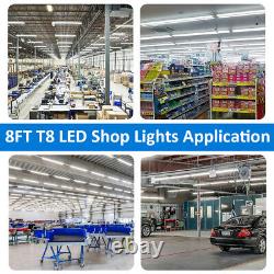 Ampoule LED T8 8FT 72W Lumière de magasin LED 6500K Lumière blanche Bureau Entrepôt Lumière US