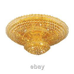 Chandelier de luxe en cristal K9 Gold avec 7 couleurs de LED pour éclairage suspendu au plafond